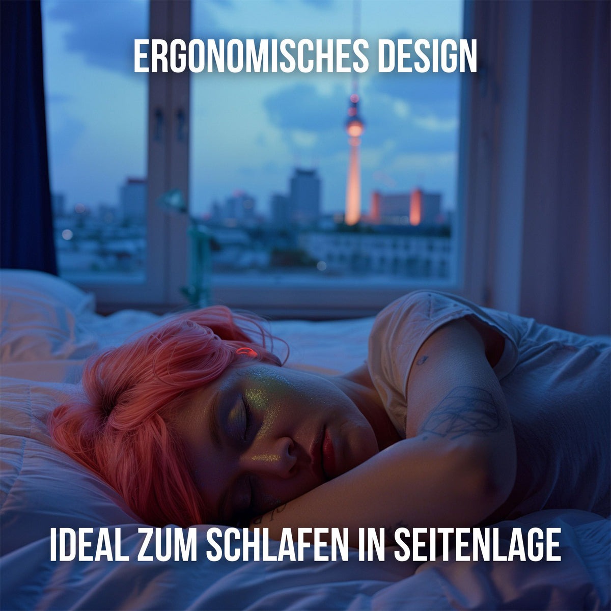 OHRSTÖPSEL "Schlafmütze" SCHLAFGEHÖRSCHUTZ GEGEN SCHNARCHEN ZUM SCHLAFEN IN SEITENLAGE | 28DB SNR ergonomisch für Seitenschläfer