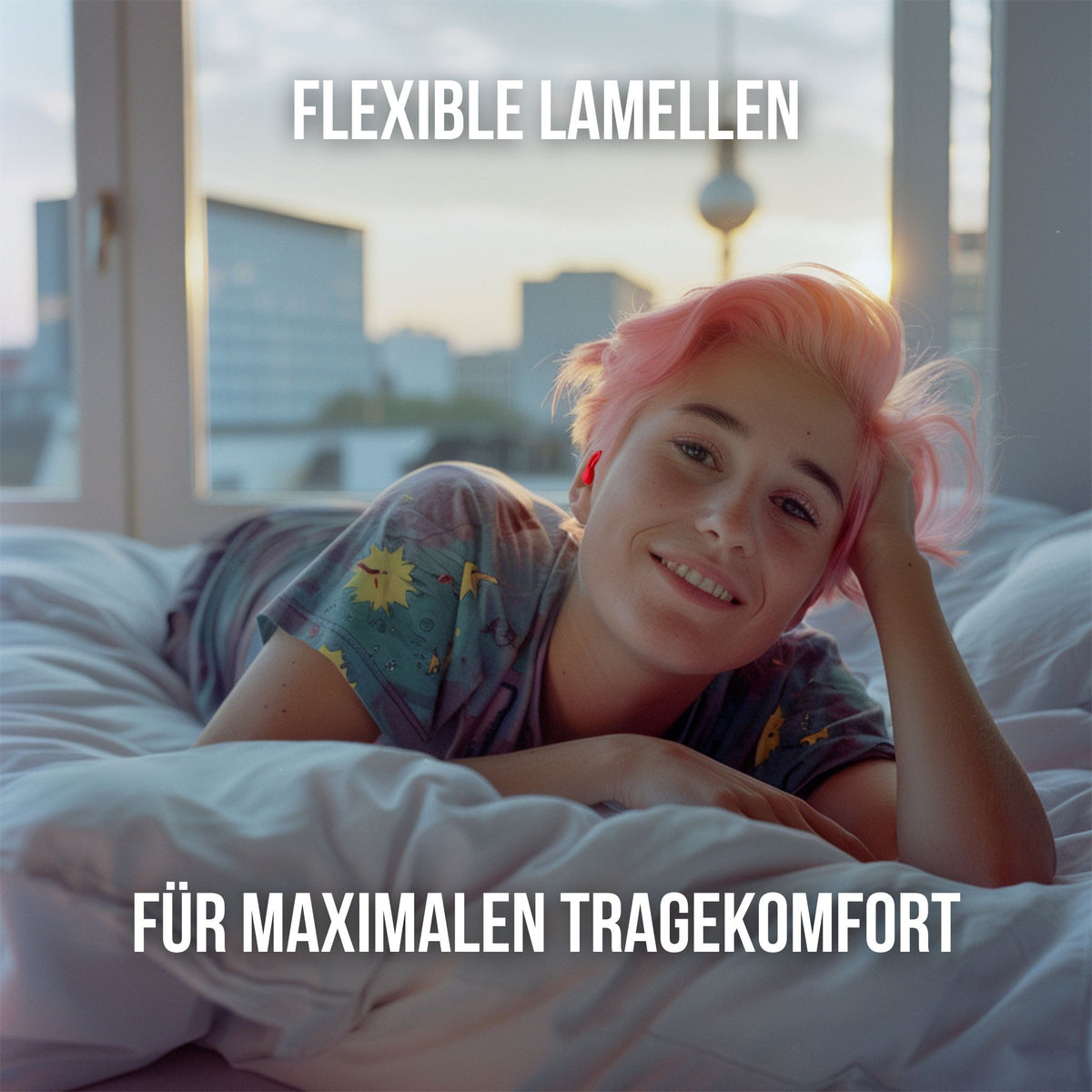 NACHFÜLLPACK - 1 Paar "SCHLAFMÜTZE" Ohrstöpsel | 28db SNR | mit flexiblen Lamellen für hohen Tragekomfort beim Schlafen