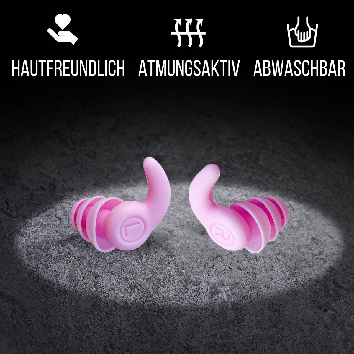NACHFÜLLPACK - 1 Paar "Spreesurferin" Ohrstöpsel zum Schwimmen hautfreundlich, atmungsaktiv und abwaschbar in Pink