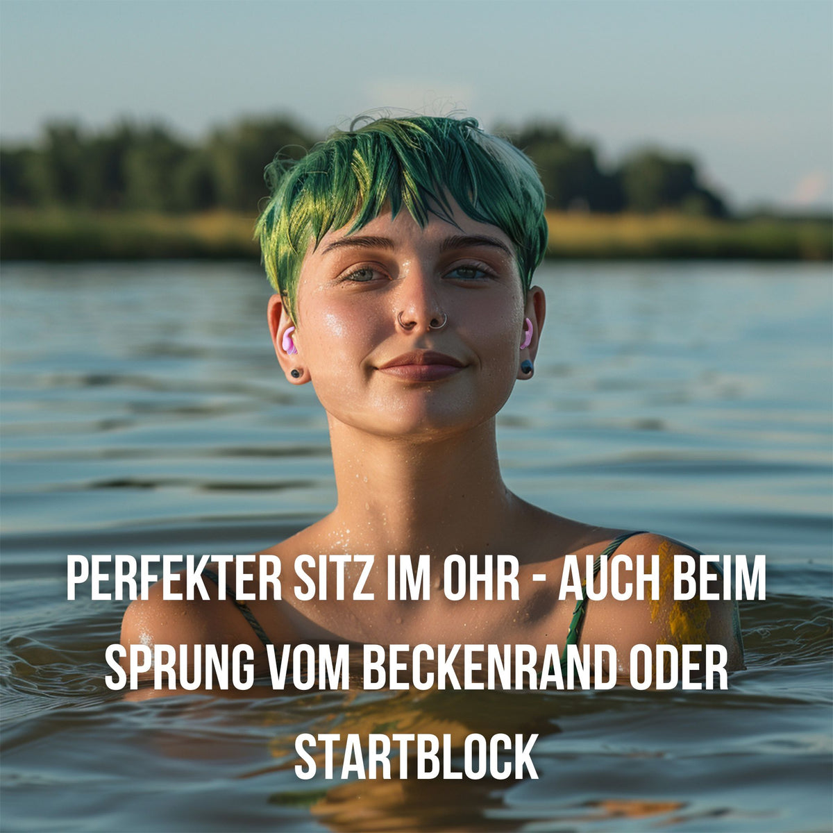 OHRSTÖPSEL "Spreesurferin" | SCHWIMMEN, SCHNORCHELN, TAUCHEN, WASSERSPORT, DUSCHEN, BADEN für sicheren Halt im Ohr beim Wassersport