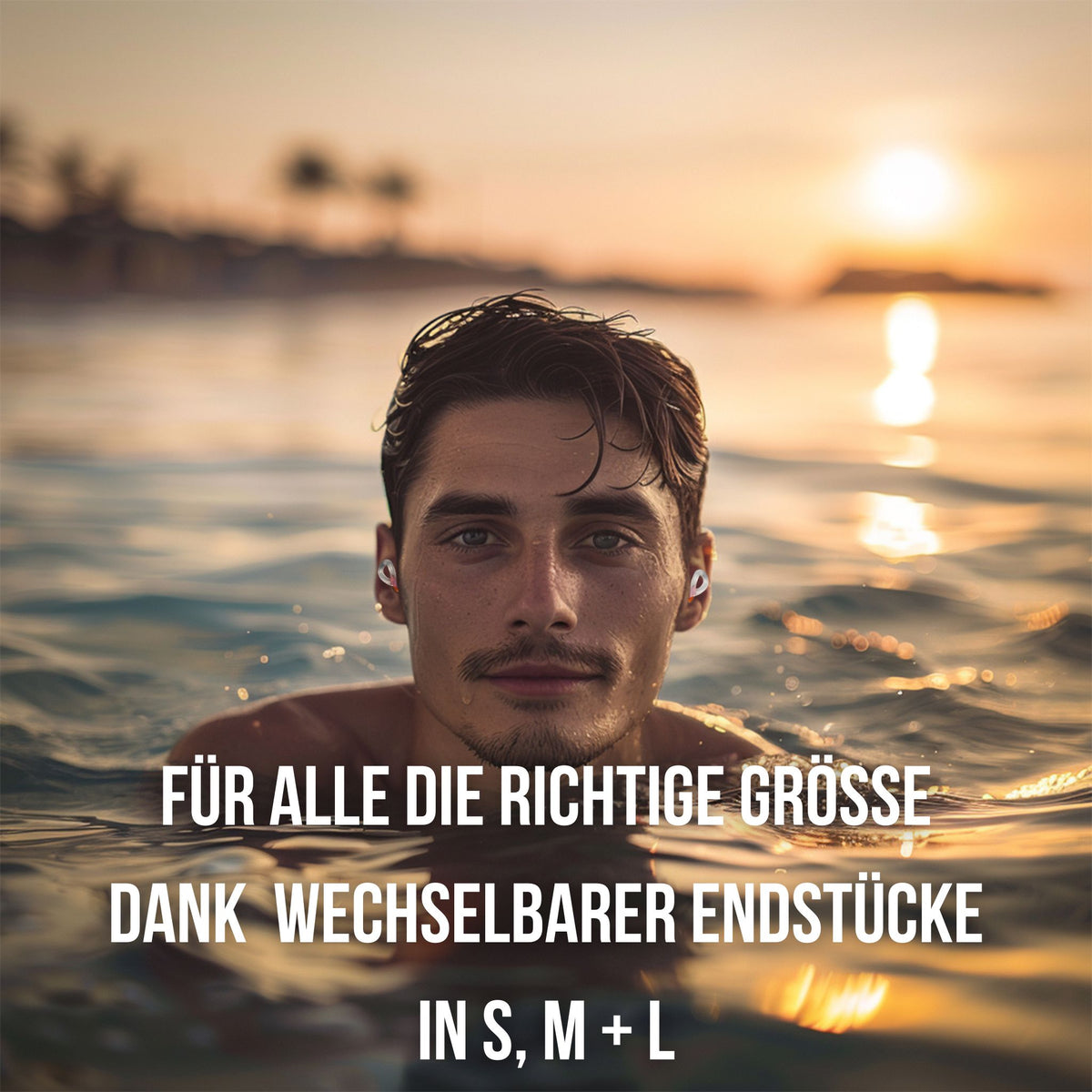 OHRSTÖPSEL "Dreilinden" | SCHWIMMEN, SCHNORCHELN, TAUCHEN mit wechselbaren Endstücken in S, M und L für perfekten Sitz