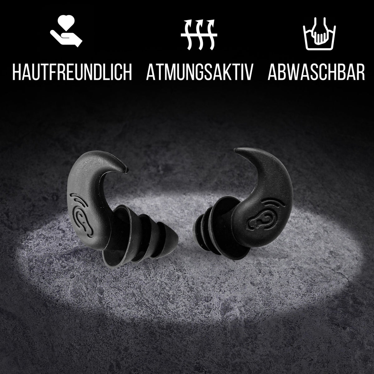 NACHFÜLLPACK - 1 Paar "Schwanenwerder" Ohrstöpsel zum Schwimmen hautfreundlich, atmungsaktiv und abwaschbar ohne Aufbewahrungsbehälter