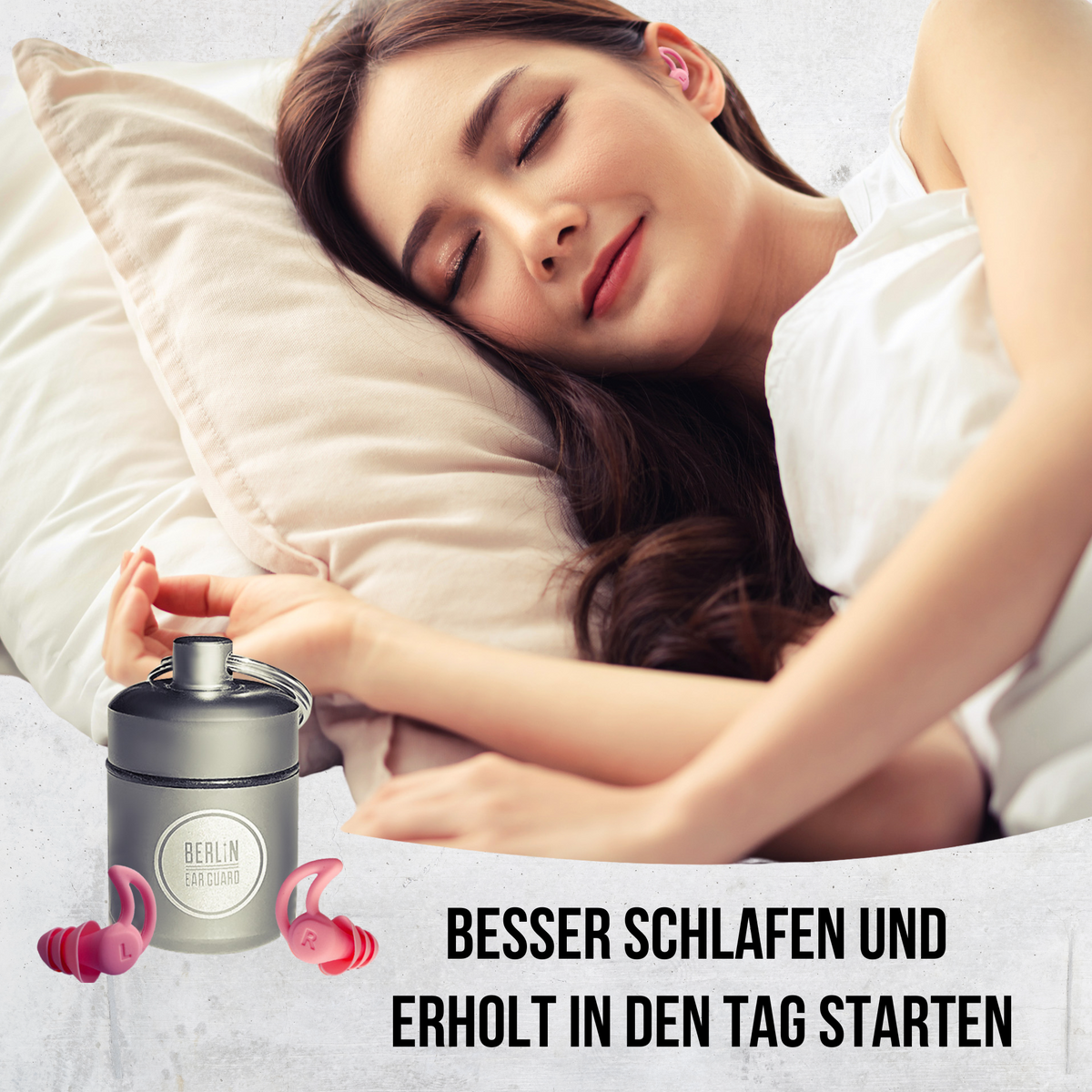 Tiefschlaf-Bundle Deluxe | Ohrstöpsel Seitenschläfer Pink | Ohrstöpsel Mäuseohr Schwarz | Schlafmaske Henry Schwarz | + Bonus für ruhigen Schlaf in Seitenlage