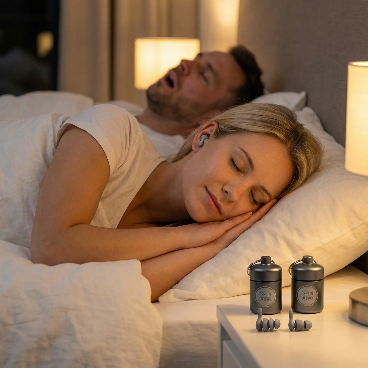 Ohrstöpsel Schlafen Set S + M–L | "Jute Nacht" | 30 dB | Berlin Ear Guard®