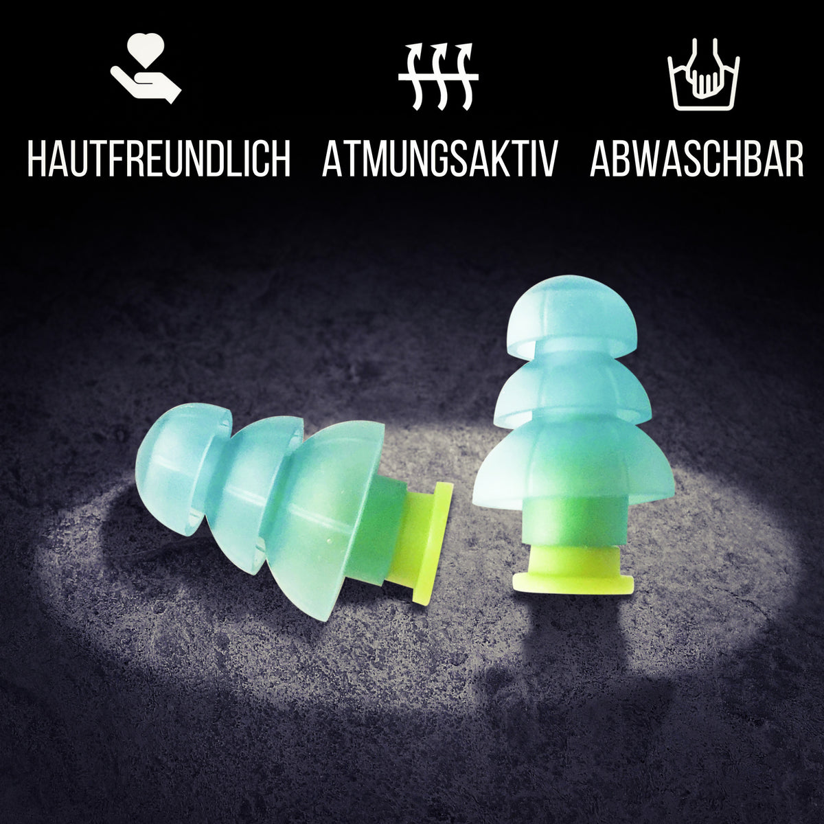 OHRSTÖPSEL "Havelhecht" | SCHWIMMEN, SCHNORCHELN, TAUCHEN, WASSERSPORT, DUSCHEN, BADEN | hautfreundlich, atmungsaktiv und abwaschbar