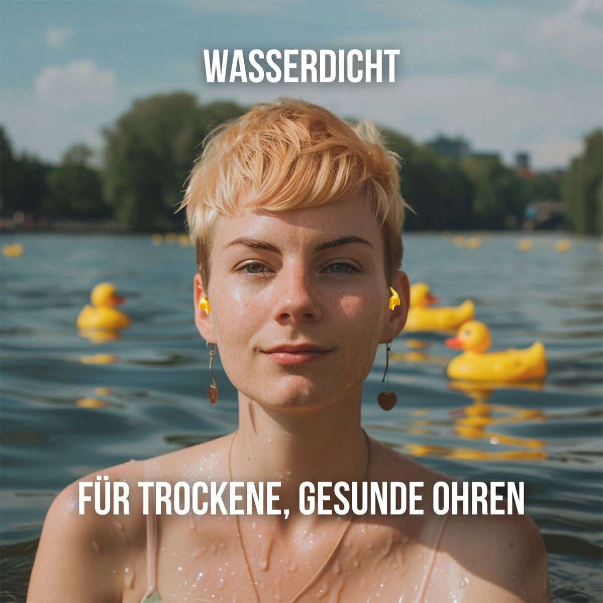 OHRSTÖPSEL "Quietscheentchen" | SCHWIMMEN, SCHNORCHELN, WASSERSPORT, DUSCHEN, BADEN | wasserdichte Ohrstöpsel für gesunden Schutz vor Wasser im Ohr
