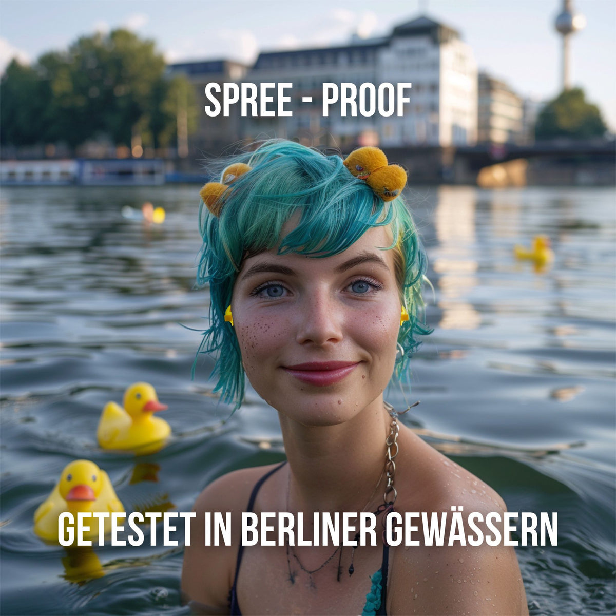 OHRSTÖPSEL "Quietscheentchen" | SCHWIMMEN, SCHNORCHELN, WASSERSPORT, DUSCHEN, BADEN | getestet in Berliner Gewässern gegen Wassereintritt