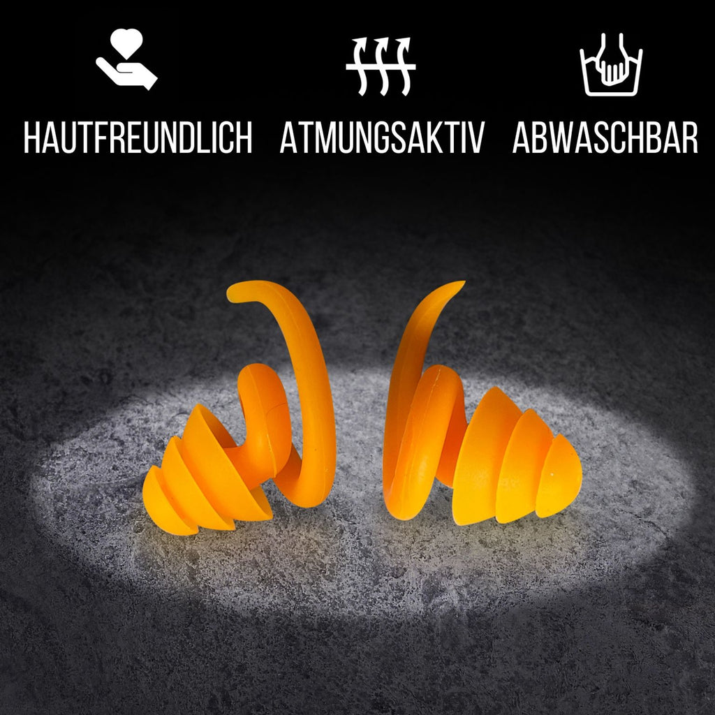 NACHFÜLLPACK - 1 Paar "Wasserstrudel" Ohrstöpsel zum Schwimmen | hautfreundlich, atmungsaktiv und abwaschbar für längeren Schutz