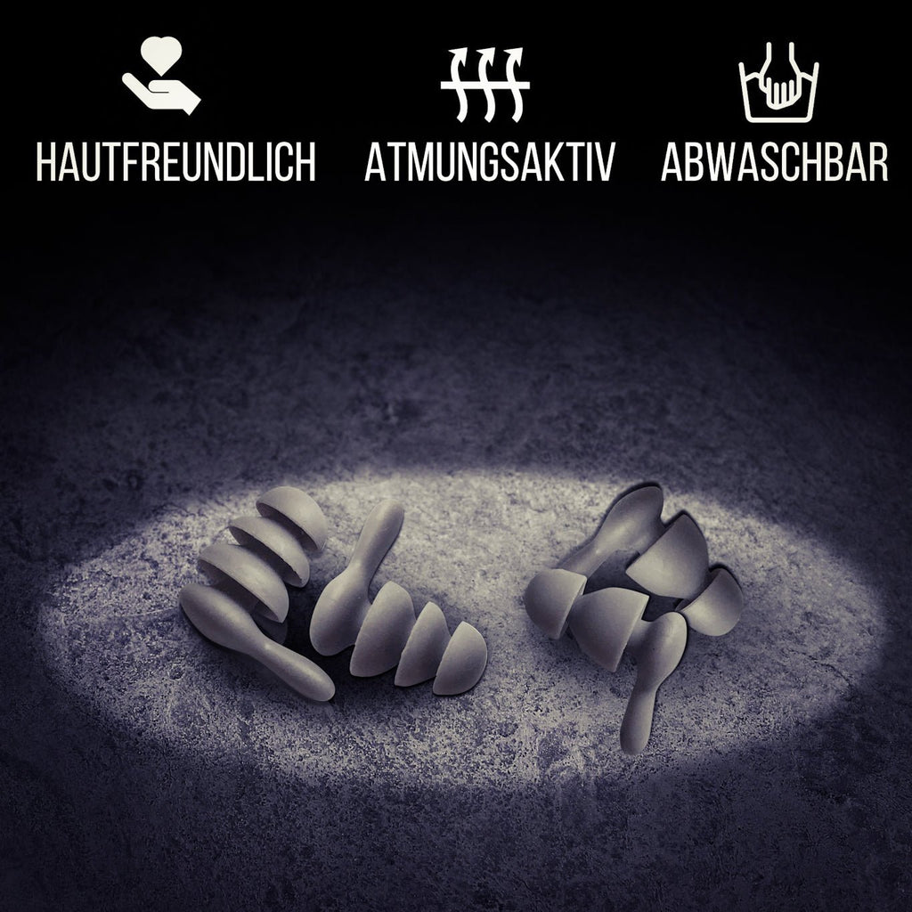 NACHFÜLLPACK 2 Paar Ohrenstöpsel im Set "Jute Nacht" hautfreundlich, atmungsaktiv, abwaschbar, ideal zum Schlafen S+ M/L