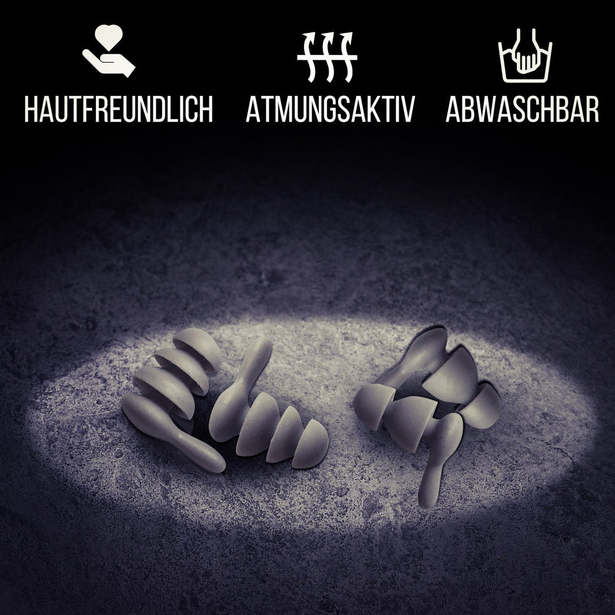 NACHFÜLLPACK 2 Paar Ohrenstöpsel im Set "Jute Nacht" hautfreundlich, atmungsaktiv, abwaschbar, ideal zum Schlafen S+ M/L
